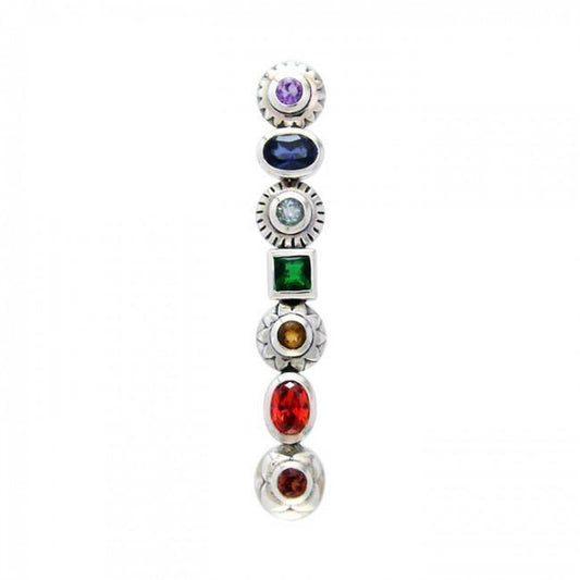 Silver Chakra with Gems Pendant TPD858