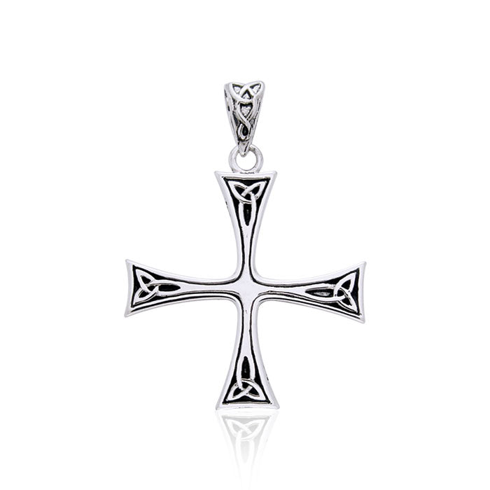 Celtic Trinity Knot Cross Silver Pendant TPD987 Pendant
