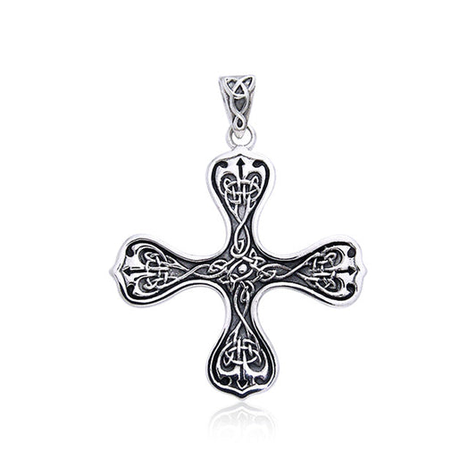 Celtic Knotwork Cross of the Spirit Silver Pendant TPD988 Pendant