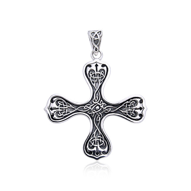Celtic Knotwork Cross of the Spirit Silver Pendant TPD988 Pendant