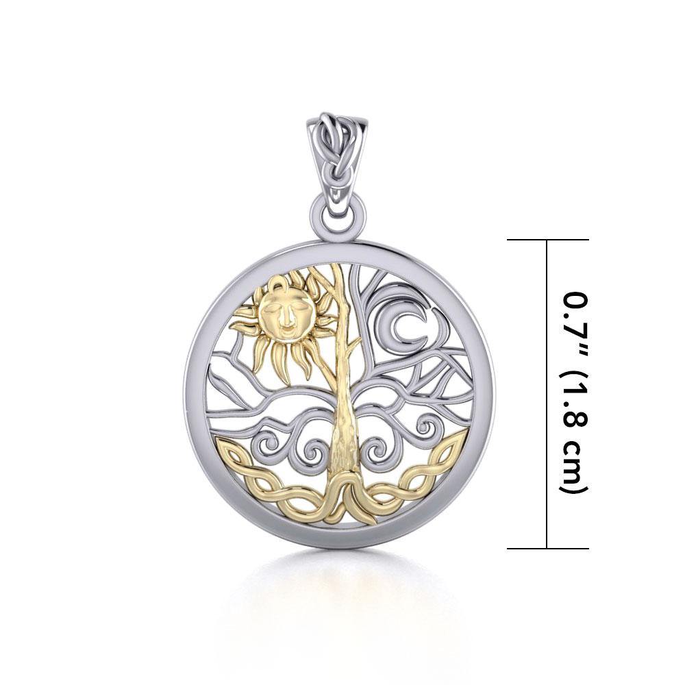 A Lifetime Treasure ~ 14k Gold accent and Sterling Silver Jewelry Pendant TPV3109 Pendant