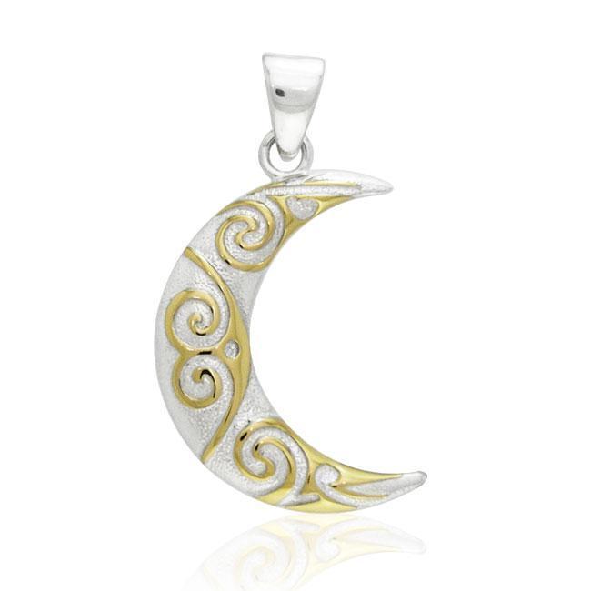 Spiral Crescent Moon Pendant TPV3412 Pendant