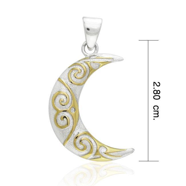 Spiral Crescent Moon Pendant TPV3412 Pendant