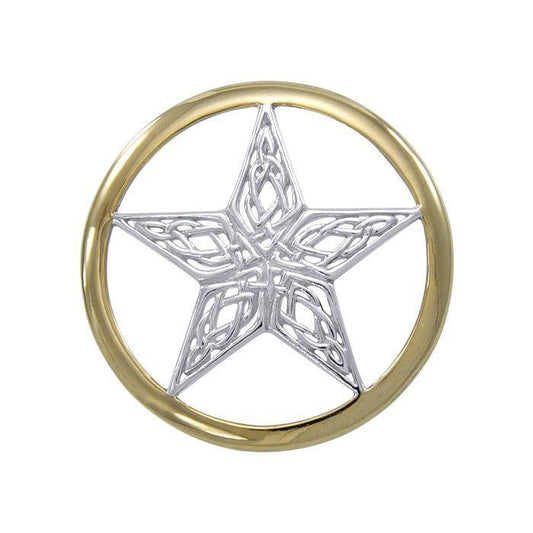 Celtic Knotwork The Star Silver and Gold Pendant TPV3459