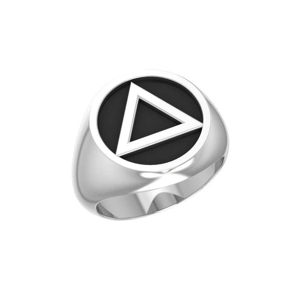 AA Symbol Silver Ring TR117 - peterstone.dropshipping
