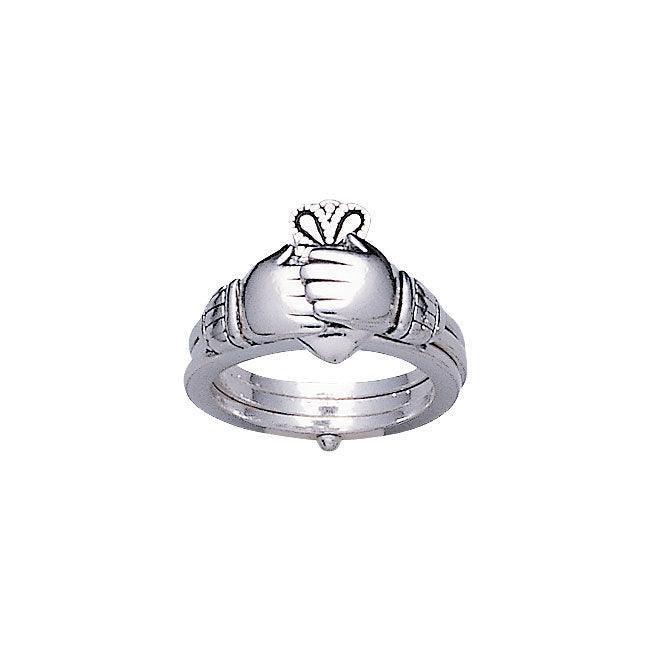 Irish Claddagh Silver Opened Friendship Ring TR1184 Ring