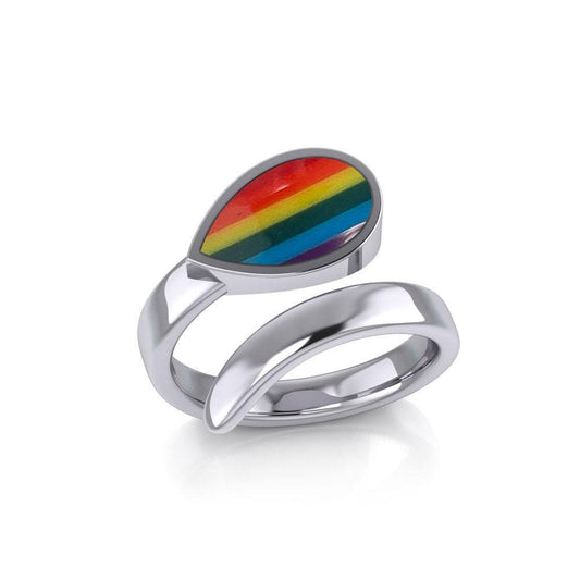 Rainbow Pride LGBTQ Sterling Silver Ring TR1367 