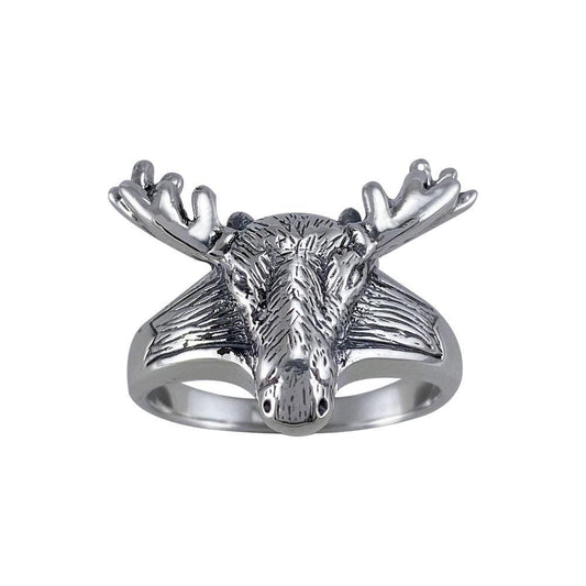 Reindeer Head Silver Ring TR1431 - peterstone.dropshipping