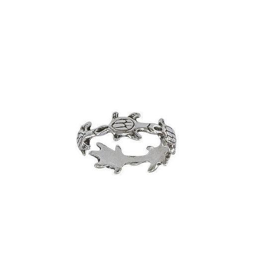 Bale of Sea TurtlesSterling Silver Toe Ring TR1470 - Rings