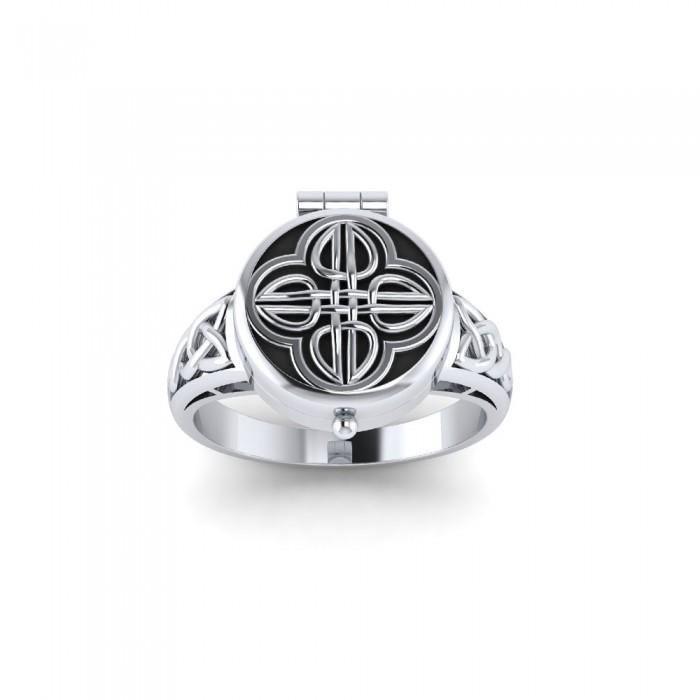 Celtic Knotwork Silver Poison Ring TR1638