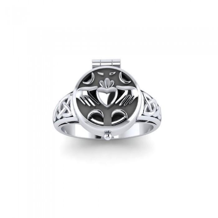 Irish Claddagh Sterling Silver Poison Ring TR1639