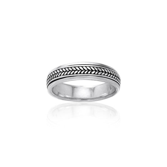 Braided Silver Spinner Ring TR1662 - peterstone.dropshipping