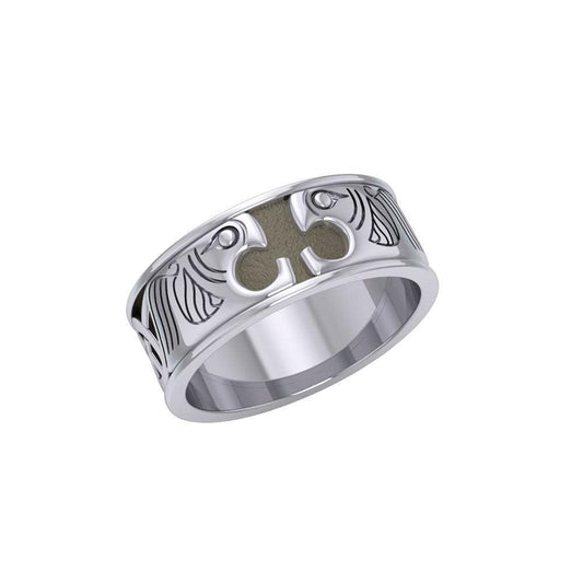 A beautiful mystique ~ Celtic Knotwork Dragon Sterling Silver Spinner Ring TR1700 - peterstone.dropshipping