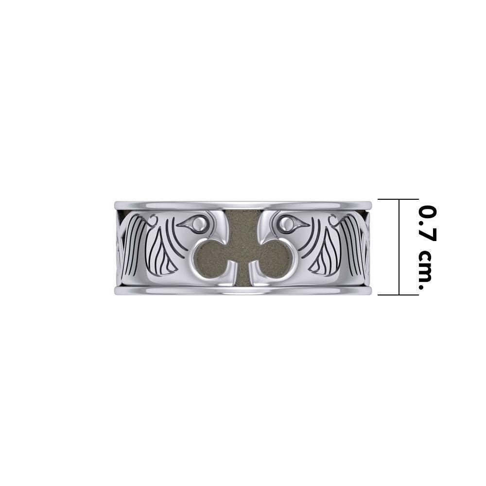 A beautiful mystique ~ Celtic Knotwork Dragon Sterling Silver Spinner Ring TR1700 - peterstone.dropshipping