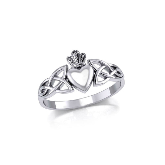 Irish Claddagh & Celtic Knotwork Silver Ring TR1743 Ring
