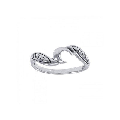 Crescent Moon Sterling Silver Ring TR1803 - Wholesale Jewelry