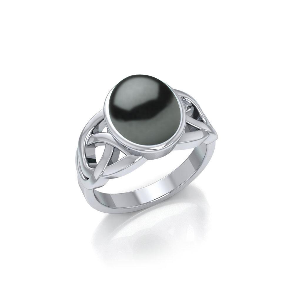 The eternity of life, nature and love ~ Celtic Knotwork Ring with a Gemstone centerpiece TR1858 Ring