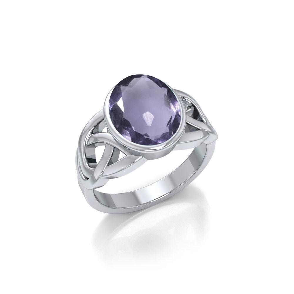 The eternity of life, nature and love ~ Celtic Knotwork Ring with a Gemstone centerpiece TR1858 Ring