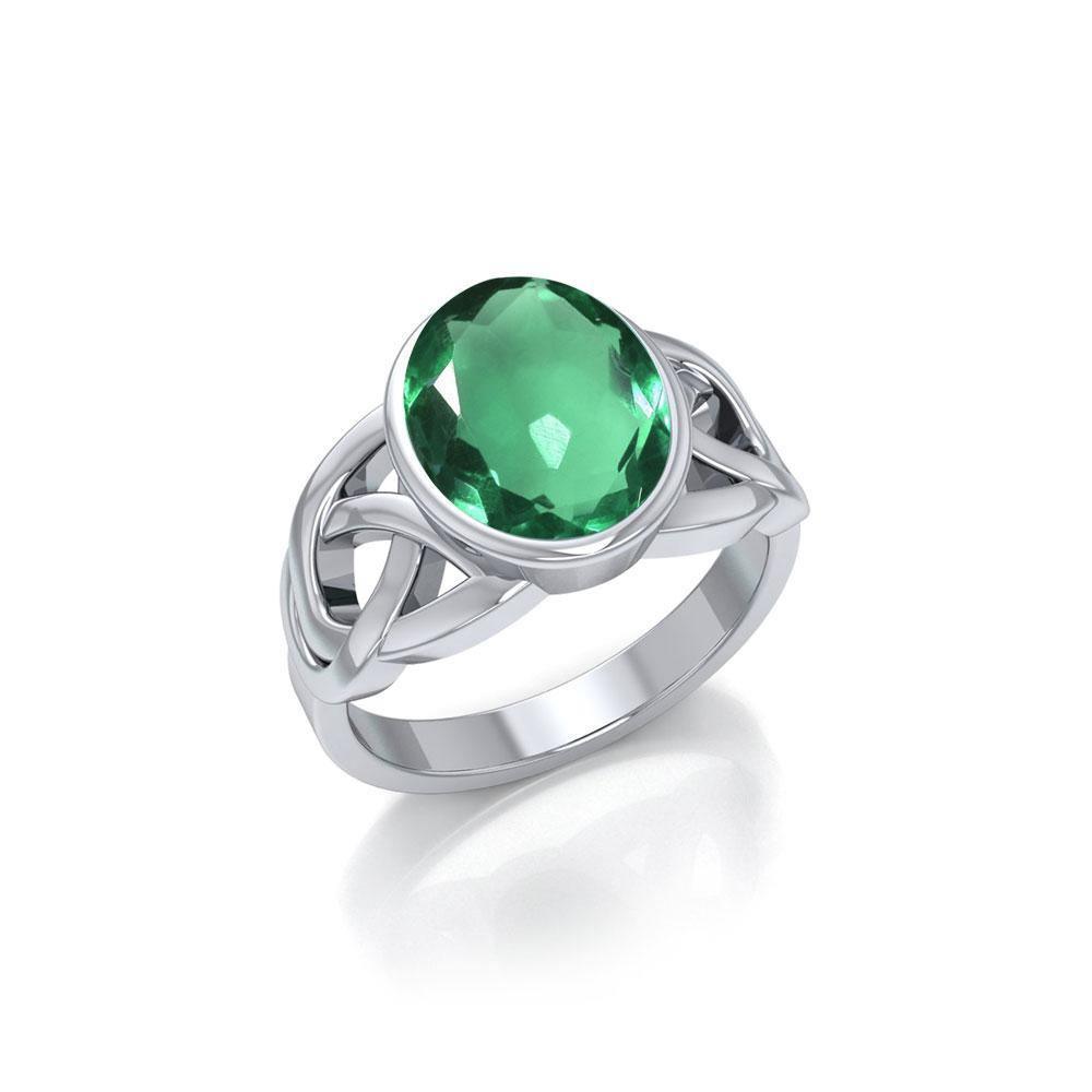 The eternity of life, nature and love ~ Celtic Knotwork Ring with a Gemstone centerpiece TR1858 Ring