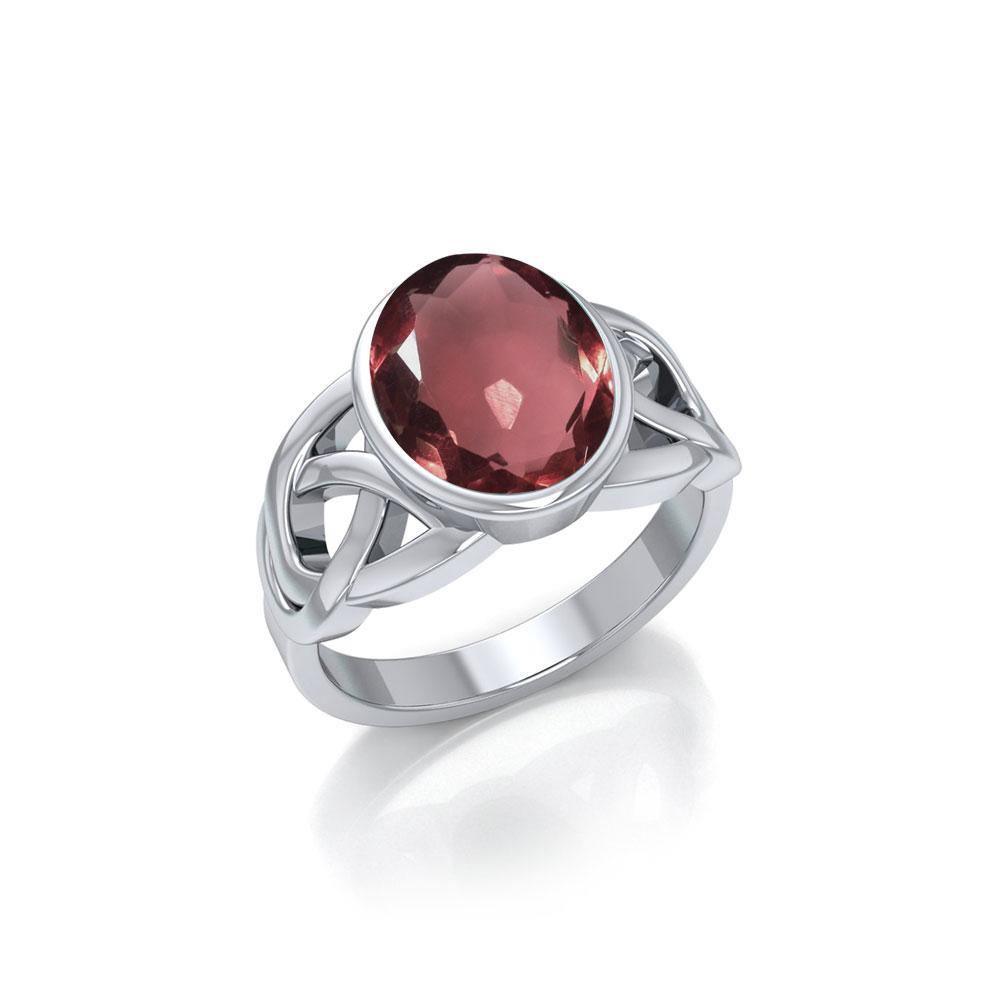 The eternity of life, nature and love ~ Celtic Knotwork Ring with a Gemstone centerpiece TR1858 Ring