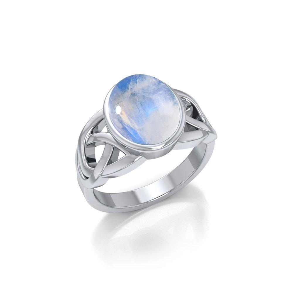 The eternity of life, nature and love ~ Celtic Knotwork Ring with a Gemstone centerpiece TR1858 Ring