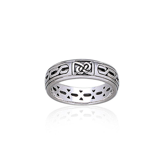 Celtic Knotwork Sterling Silver Band TR1902 Ring