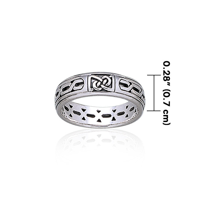 Celtic Knotwork Sterling Silver Band TR1902 Ring