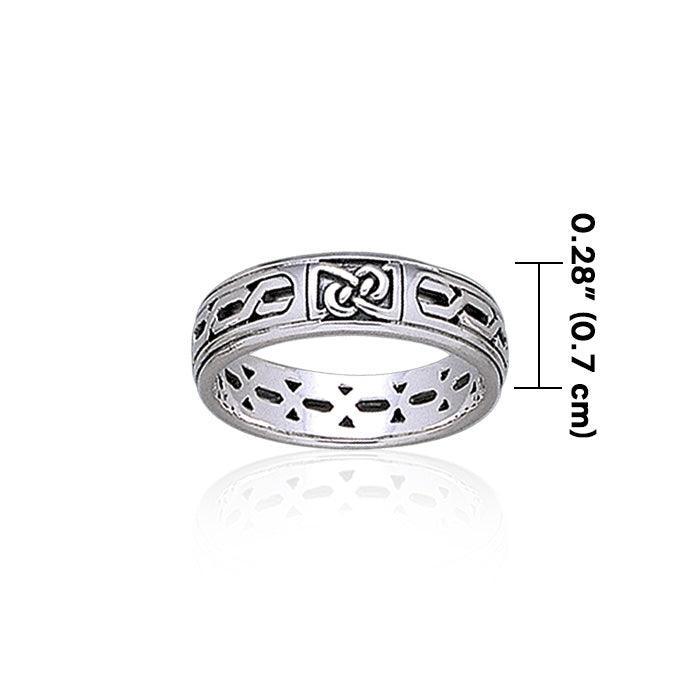Celtic Knotwork Sterling Silver Band TR1902 Ring