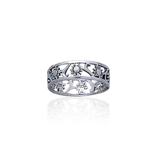 Silver Filligree Flower Ring TR222 Ring