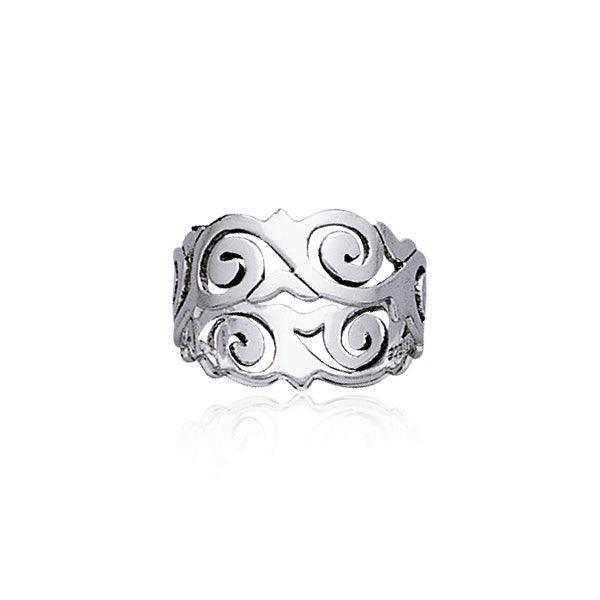 Spiral Silver Ring TR244 Ring