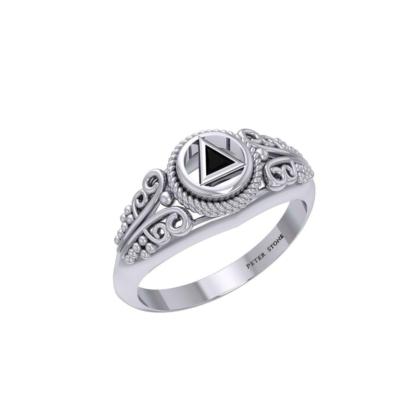 A progressive faith ~ Sterling Silver Power Celtic Triangle Symbol Ring TR288 - peterstone.dropshipping