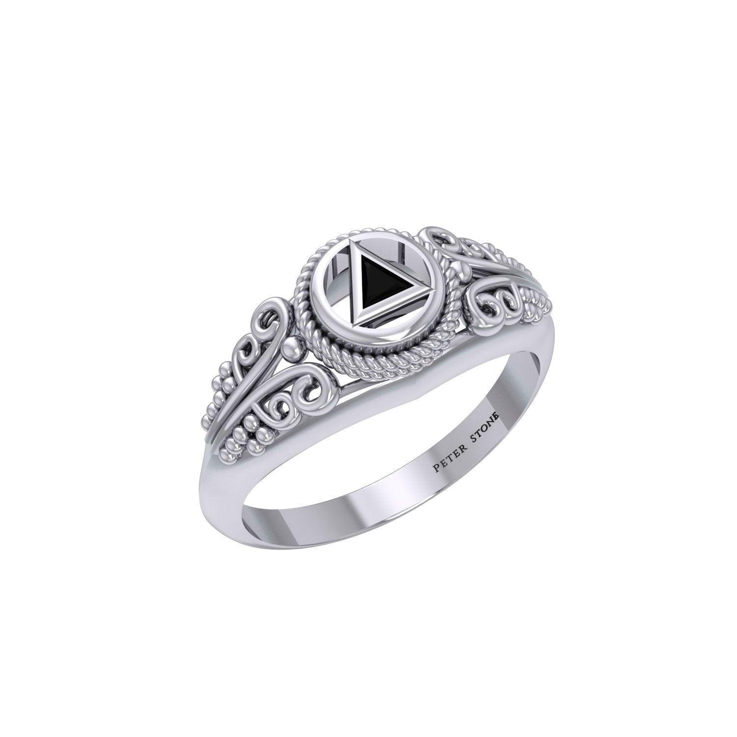 A progressive faith ~ Sterling Silver Power Celtic Triangle Symbol Ring TR288 - peterstone.dropshipping