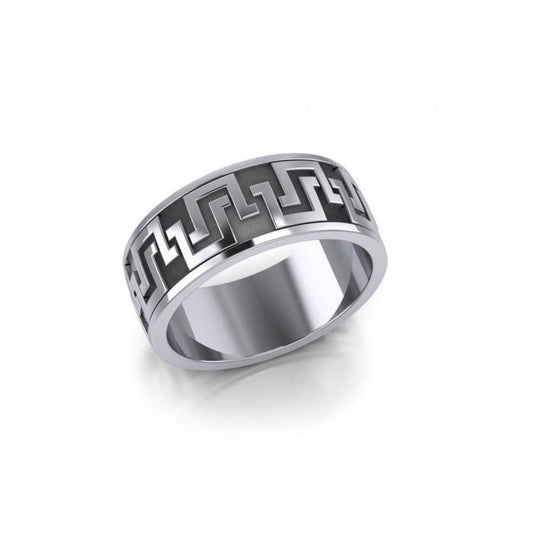 Geometric Knotwork Silver Ring TR308