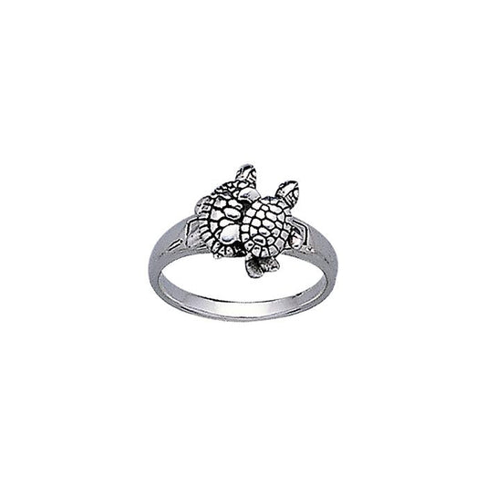 Turtle Pair Silver Ring TR3304