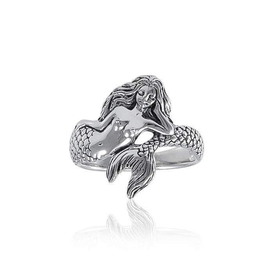 White Mermaid Sterling Silver Ring TR3356 Ring