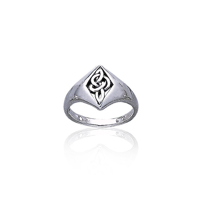 Celtic Knotwork Diamond Sterling Silver Ring TR3408 Ring