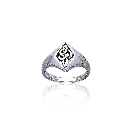 Celtic Knotwork Diamond Sterling Silver Ring TR3408 Ring