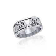 Share the gift of love ~ Celtic Knotwork and Hearts Sterling Silver Jewelry Ring TR3644 Ring