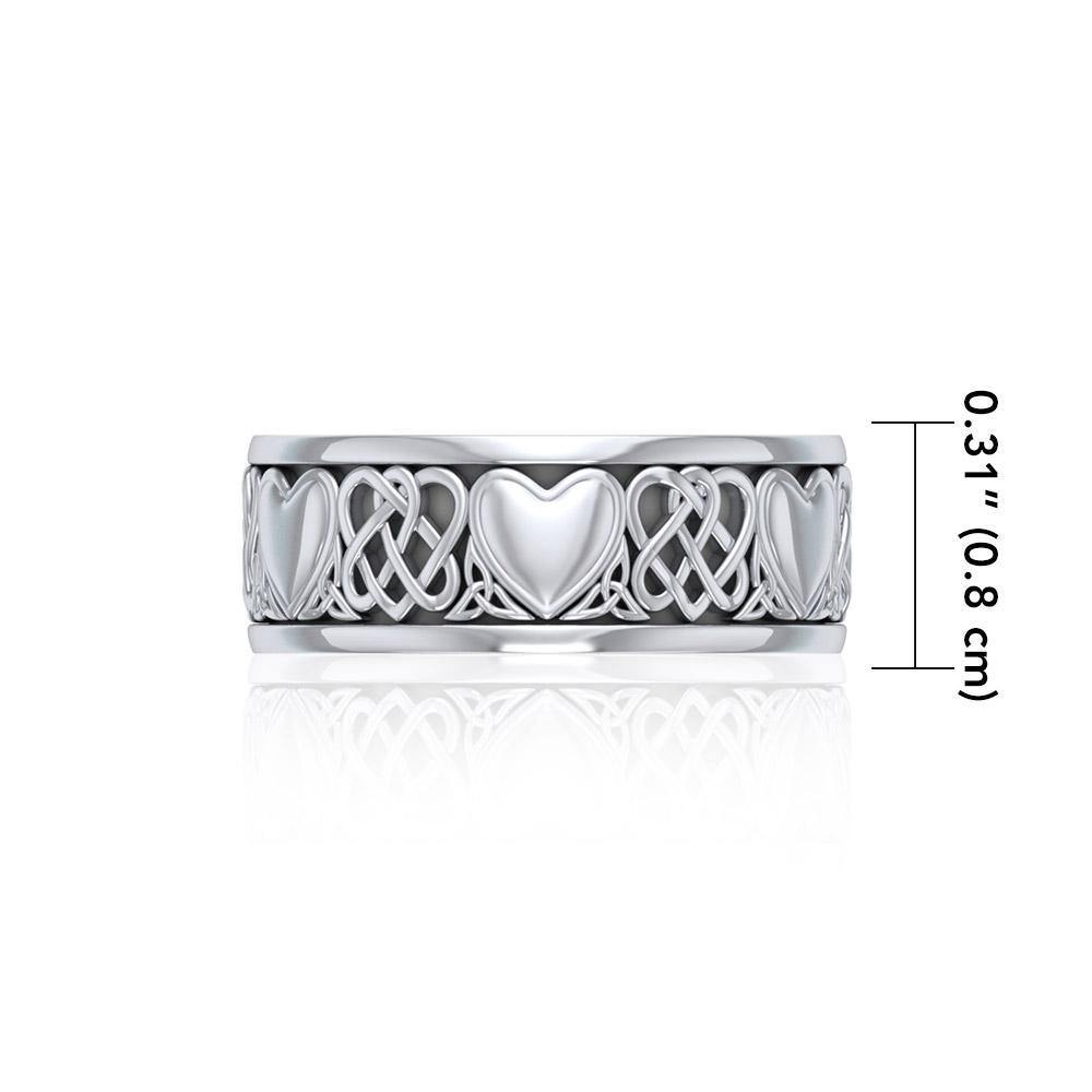 Share the gift of love ~ Celtic Knotwork and Hearts Sterling Silver Jewelry Ring TR3644 Ring