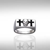 Skull and Cross Silver Ring TR3676 Ring