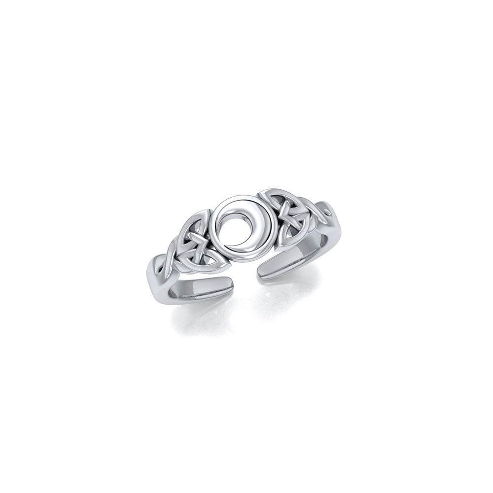 Celtic Knot Crescent Moon Toe Ring TR3715 - peterstone.dropshipping