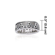 Celtic Trinity Knot Silver Spinner Ring TR3736 Ring