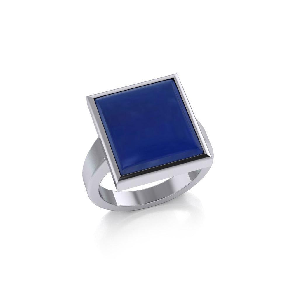 Square Inlaid Stone Ring TR3837 Ring