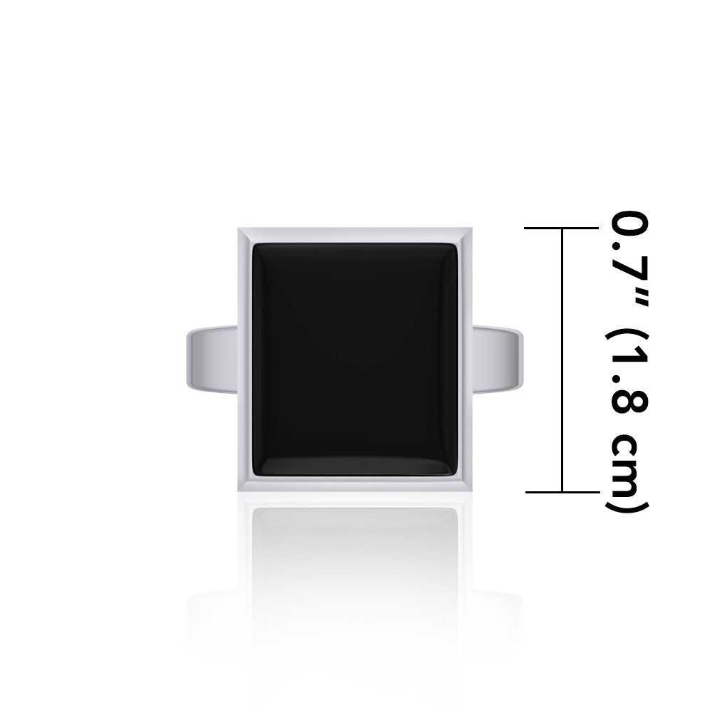 Square Inlaid Stone Ring TR3837 Ring