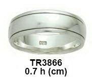 Wedding Silver Band Ring With Stripe TR3866 - peterstone.dropshipping