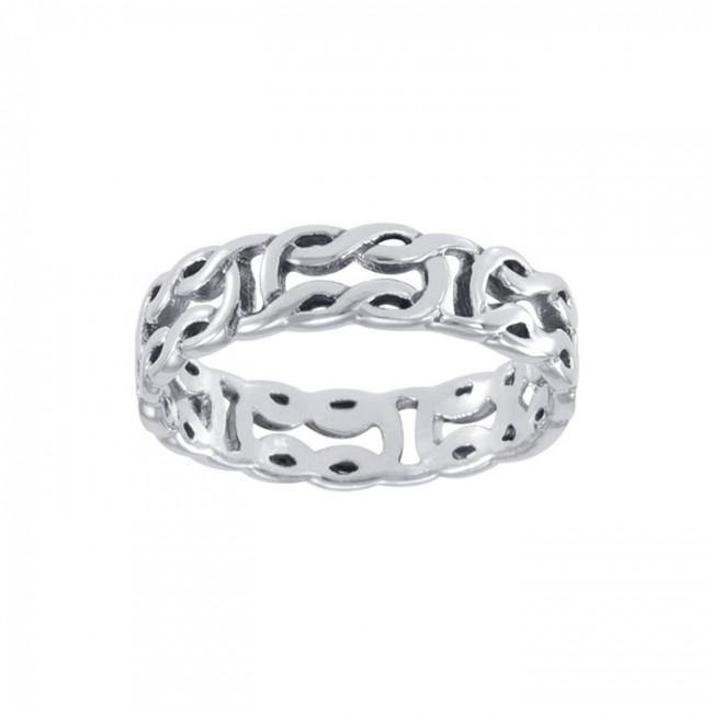 Life’s a continuous beginning and an end ~ Celtic Knotwork Sterling Silver Ring TR398 Ring