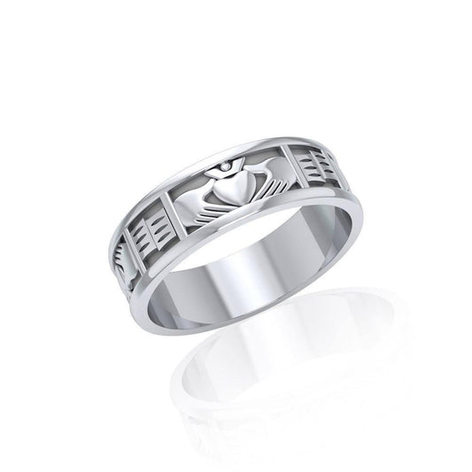 A love that’s all worth it ~ Celtic Knotwork Irish Claddagh Sterling Silver Ring TR403 Ring