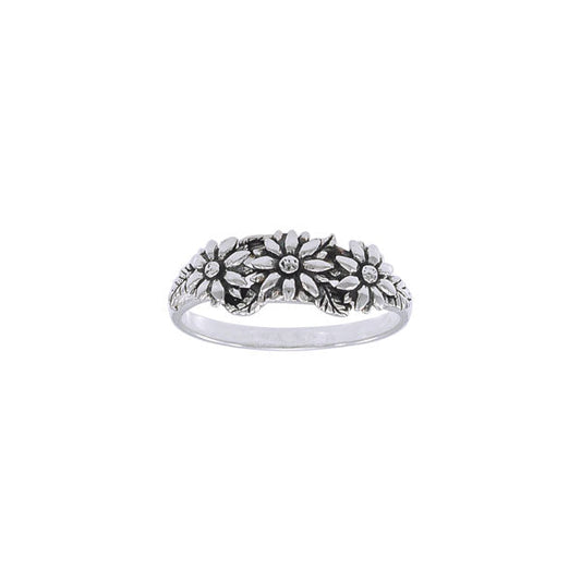 Silver Flower Ring TR472 - Wholesale Jewelry