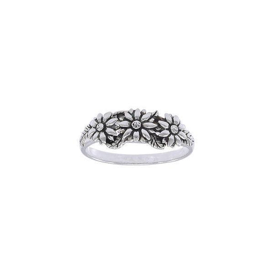 Silver Flower Ring TR472 - Wholesale Jewelry