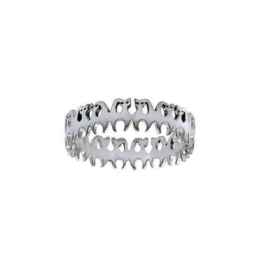 Cat Silver Ring TR539 - Wholesale Jewelry